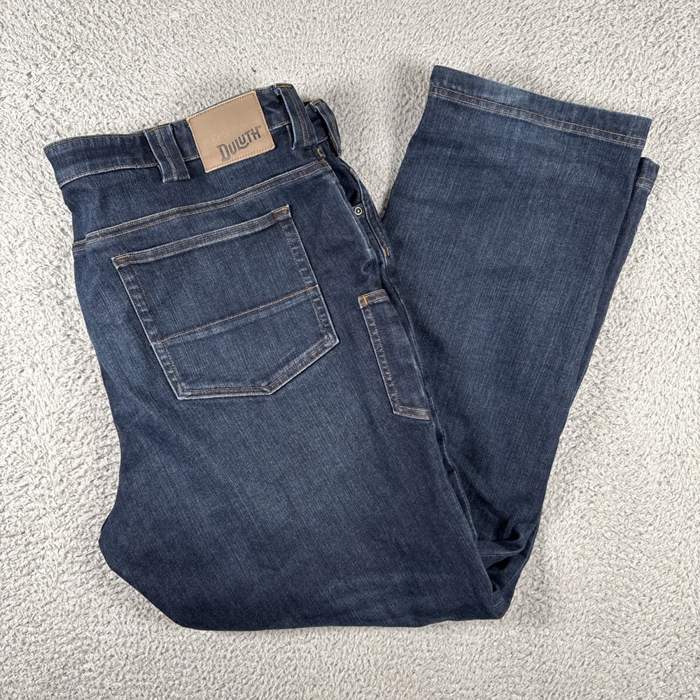 Duluth Ballroom Double Flex Jeans Mens 42X32 (44x32) Dark Wash Denim Standard‎